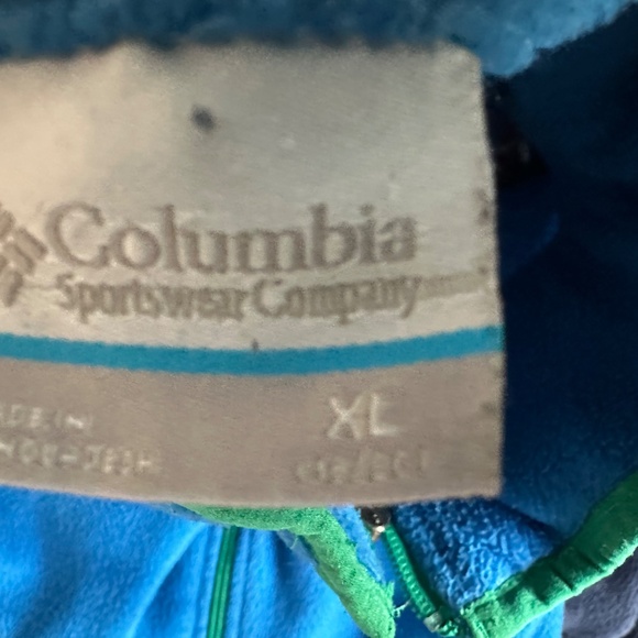 Columbia Back Bowl Full-Zip Fleece Boys Collegiate/Bright Indigo/Green XL(16) - Picture 6 of 6